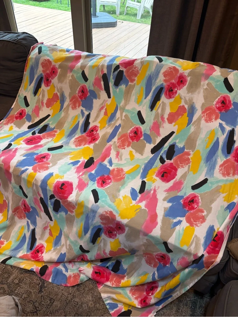 Kate Spade New York Paintball Floral Shower Curtain Machine Washable